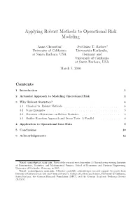 Applying Robust Methods to Operational Risk Modeling