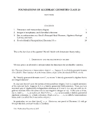 Foundations of Algebraic Geometry Class 20