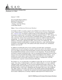 GAO-03-395R Financial Statement Restatement Database