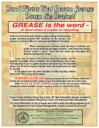 GREASE Is the Word - at Least When It Comes to Recycling