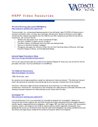 HRPP Video Resources