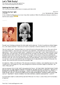 Let's Talk Dusty! the Ultimate Forum for Dusty Springfield Fans