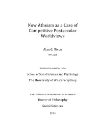 New Atheism As a Case of Competitive Postsecular Worldviews
