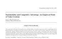Sustainability and Competitive Advantage: an Empirical Study of Value Creation