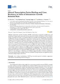 Altered Transcription Factor Binding and Gene Bivalency in Islets of Intrauterine Growth Retarded Rats