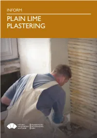 Inform Guide: Plain Lime Plastering