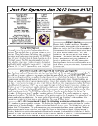 Just for Openers Jan 2012 Issue #133