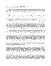 Statement Submitted by IDEAS for Us