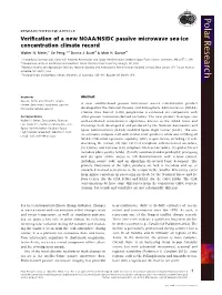 Verification of a New NOAA/NSIDC Passive Microwave Sea-Ice