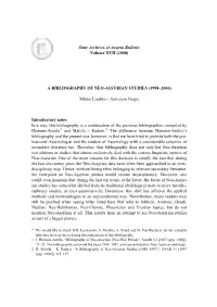 (2008) a Bibliography of Neo-Assyrian Studies