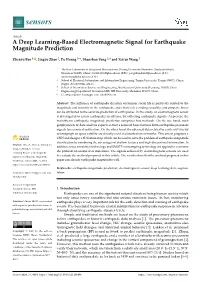 A Deep Learning-Based Electromagnetic Signal for Earthquake Magnitude Prediction