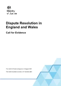 Dispute Resolution in England and Wales