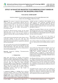 Effect of Rooftop Mounted Telecommunication Tower on Design of the Building Structure