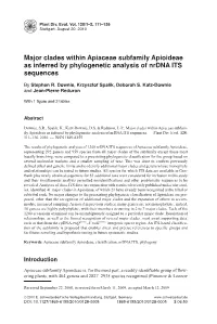 Major Clades Within Apiaceae Subfamily Apioideae As Inferred by Phylogenetic Analysis of Nrdna ITS Sequences