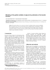 Modeling of the Partial Oxidation of Glycerol by Estimation of Its Transfer Function
