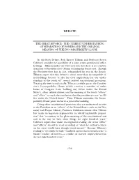 The Great Divorce: the Current Understanding of Separation of Powers and the Original Meaning of the Incompatibility Clause