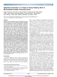 Epigenetic Inactivation of a Cluster of Genes Flanking MLH1 in Microsatellite-Unstable Colorectal Cancer