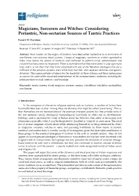 Magicians, Sorcerers and Witches: Considering Pretantric, Non-Sectarian Sources of Tantric Practices