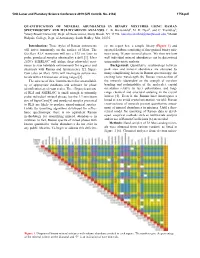 Quantification of Mineral Abundances in Binary Mixtures Using Raman Spectroscopy and Multivariate Analysis