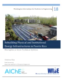 Rebuilding Physical and Institutional Energy Infrastructures in Puerto Rico Microgrids As Socio-Technical Systems