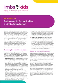 Returning to School After a Limb Amputation