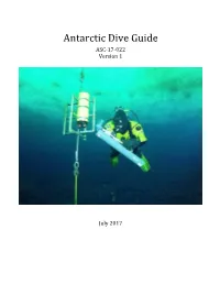 Antarctic Dive Guide ASC-17-022 Version 1