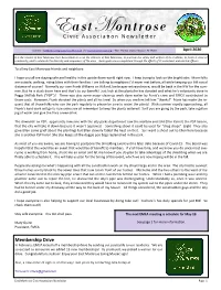 April 2020 Newsletter