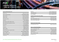 Calendar of Events – Stay up to Date in 2021