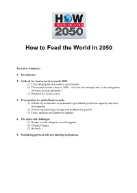 How to Feed the World in 2050