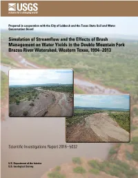 Impounds South Fork Double Mountain Fork Brazos River