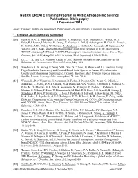 NSERC CREATE Training Program in Arctic Atmospheric Science Publications Bibliography 1 December 2016