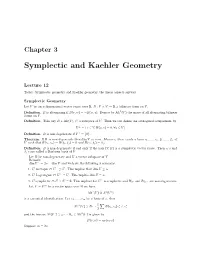 Symplectic and Kaehler Geometry