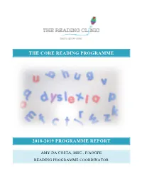 The Core Reading Programme 2018-2019 Programme Report
