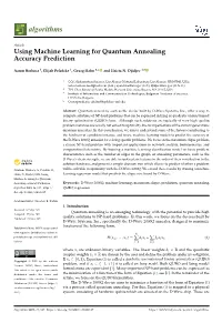 Using Machine Learning for Quantum Annealing Accuracy Prediction
