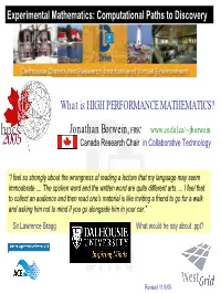 High Performance Mathematics?