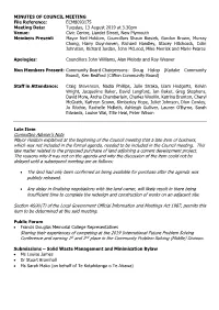 Minutes of an Ordinary Meeting of the New