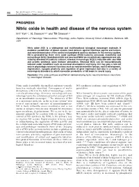 Nitric Oxide in Health and Disease of the Nervous System H-Y Yun1,2, VL Dawson1,3,4 and TM Dawson1,3