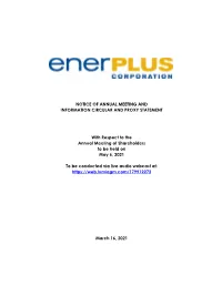 2021 Notice of Annual Meeting and 2020 Information Circular & Proxy