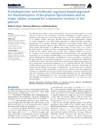 A Phylogenomic and Molecular Signature Based