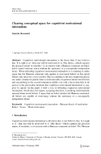 Clearing Conceptual Space for Cognitivist Motivational Internalism