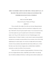 Direct and Indirect Effects of the Guppy, Poecilia Reticulata, on the Structure and Function of Stream Ecosystems in the Norther