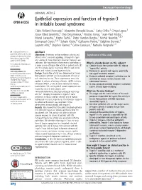 Epithelial Expression and Function of Trypsin-3 in Irritable