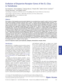 Evolution of Dopamine Receptor Genes of the D1 Class in Vertebrates