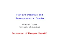 Half-Arc-Transitive and Semi-Symmetric Graphs in Honour