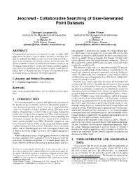 Jeocrowd - Collaborative Searching of User-Generated Point Datasets