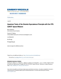 Quantum Tests of the Einstein Equivalence Principle with the STE- QUEST Space Mission