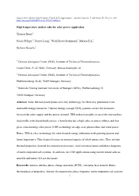 1 High Temperature Molten Salts for Solar Power Application Thomas