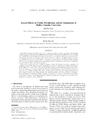 Aerosol Effects on Clouds, Precipitation, and the Organization of Shallow Cumulus Convection