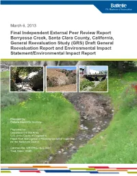 Final Independent External Peer Review Report Berryessa Creek