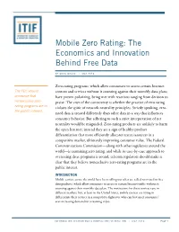 Mobile Zero Rating: the Economics and Innovation Behind Free Data